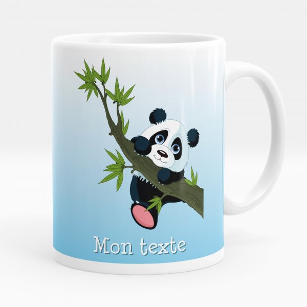 Mug personnalisable pour enfant avec motif panda de couleur blanc