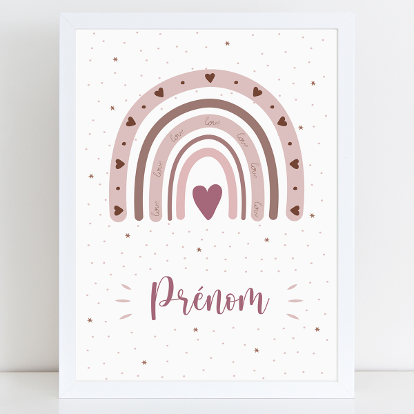 Affiche / Poster Prénom - Arc-en-ciel