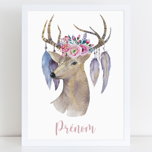 Affiche / Poster Prénom - Cerf