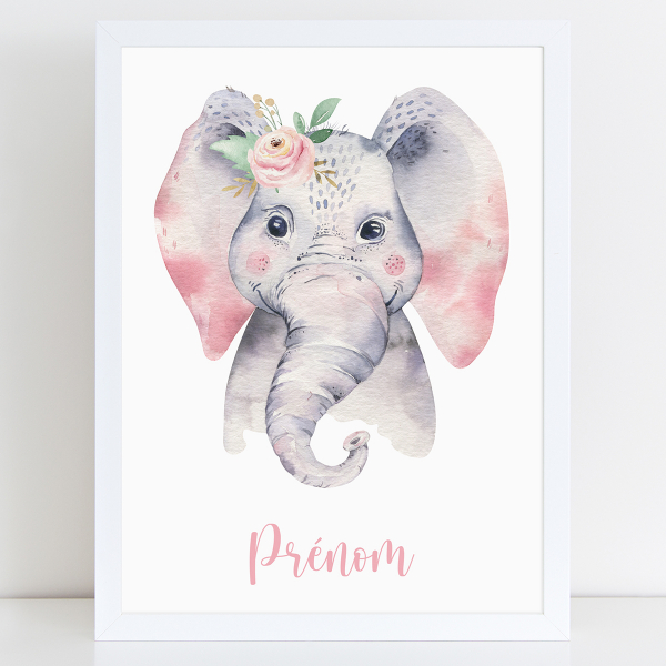 Affiche / Poster Prénom - Éléphant