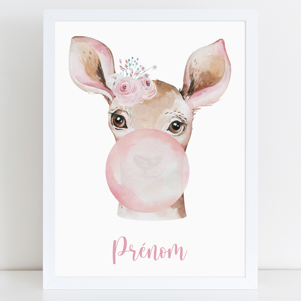 Affiche / Poster Prénom - Girafe