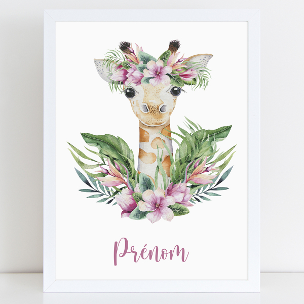 Affiche / Poster Prénom - Girafe