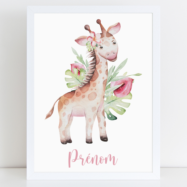 Affiche / Poster Prénom - Girafe
