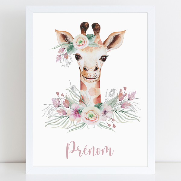 Affiche / Poster Prénom - Girafe
