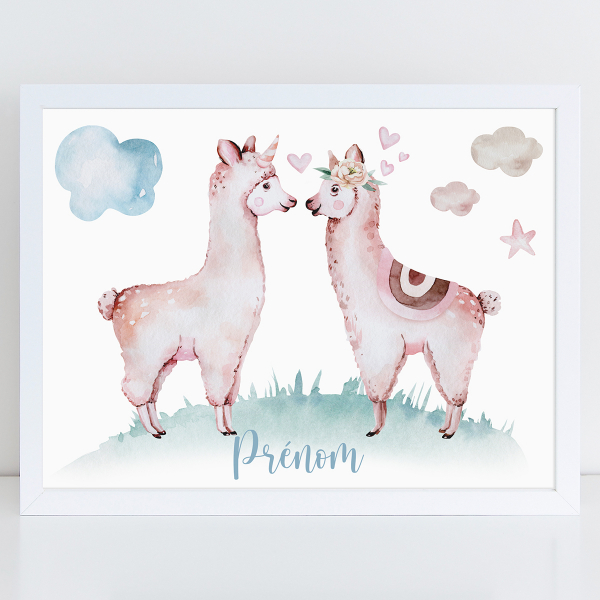 Affiche / Poster Prénom - Lamas