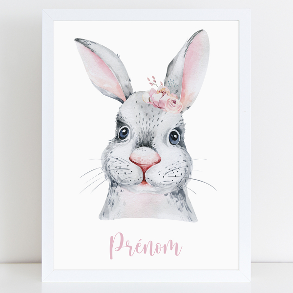 Affiche / Poster Prénom - Lapin