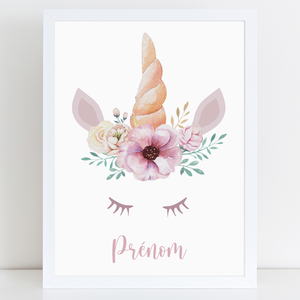 Affiche / Poster Prénom - Licorne