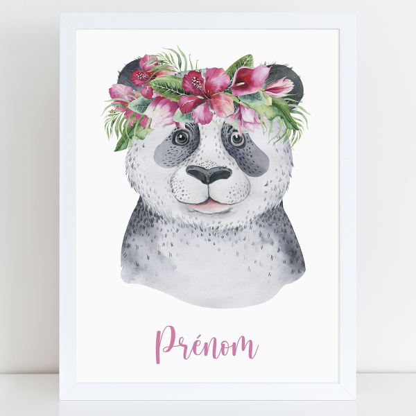 Affiche / Poster Prénom - Panda