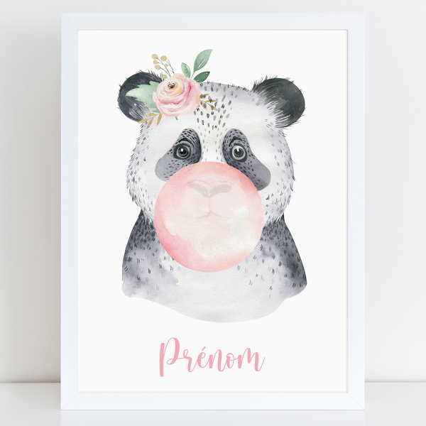 Affiche / Poster Prénom - Panda