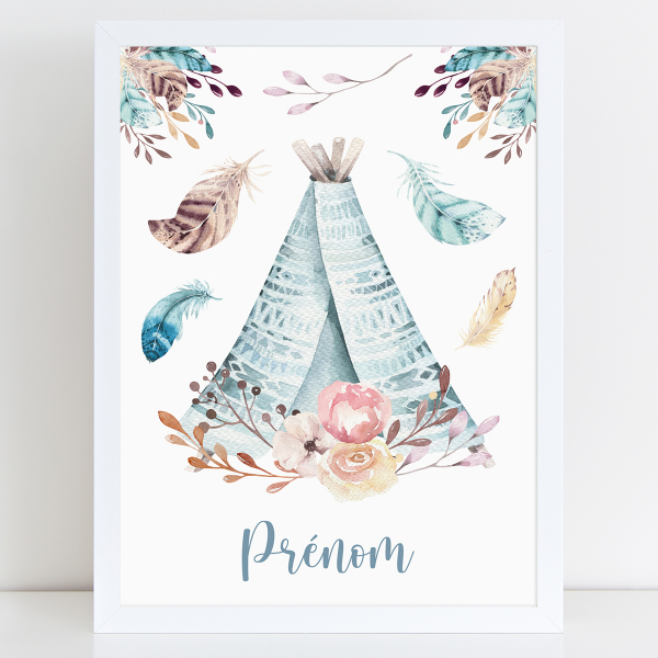 Affiche / Poster Prénom - Tipi