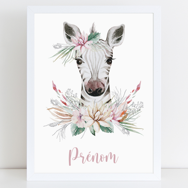 Affiche / Poster Prénom - Zèbre