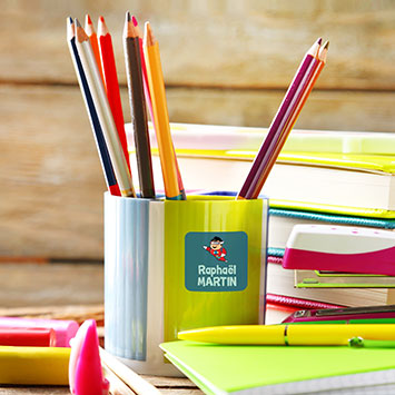 Autocollants carrés 2 lignes