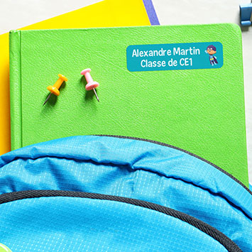 Autocollants rectangulaires 2 lignes