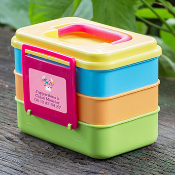 Autocollants rectangulaires 3 lignes