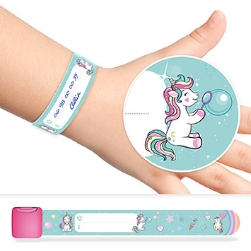 Bracelet d'identification enfant licornes