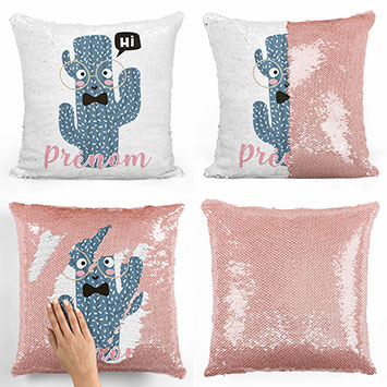 Coussin sequin magique personnalisé - Cactus