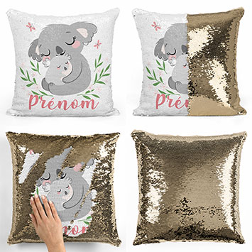 Coussin sequin magique personnalisé - Koalas