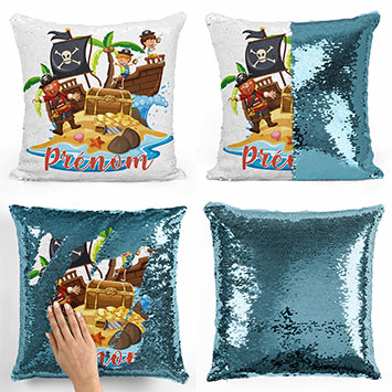 Coussin sequin magique personnalisé - Pirates