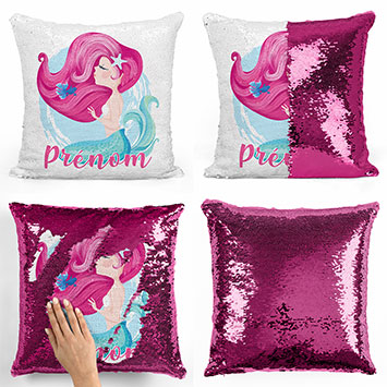 Coussin sequin magique personnalisé - Sirène