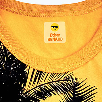 Étiquettes thermocollantes vêtements carrées