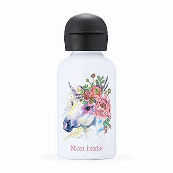 Gourde isotherme personnalisée enfant - Jolie Licorne