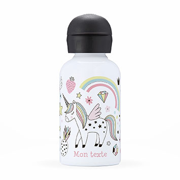 Gourde isotherme personnalisée enfant - Licorne