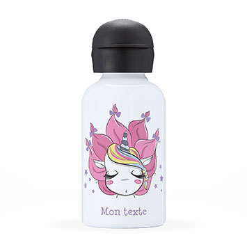 Gourde isotherme personnalisée enfant - Licorne avec étoiles