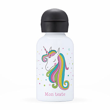 Gourde isotherme personnalisée enfant - Licorne étoiles