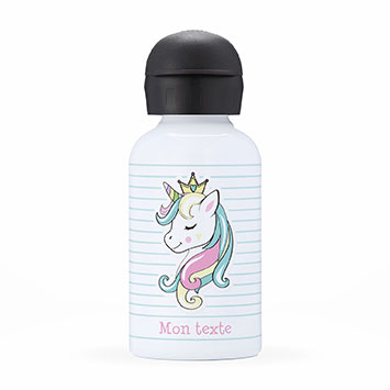 Gourde isotherme personnalisée enfant - Licorne princesse