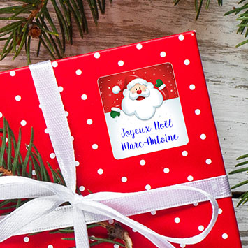 Lot de 6 étiquettes autocollantes Noël