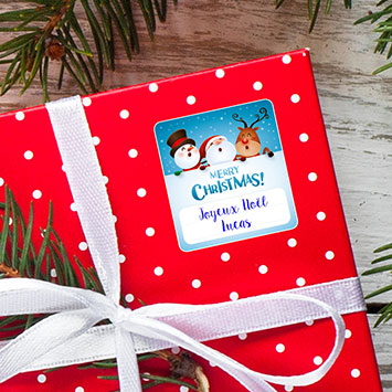 Lot de 6 étiquettes autocollantes Noël