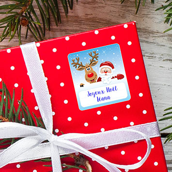 Lot de 6 étiquettes autocollantes Noël