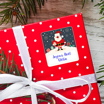 Lot de 6 étiquettes autocollantes Noël