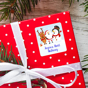 Lot de 6 étiquettes autocollantes Noël