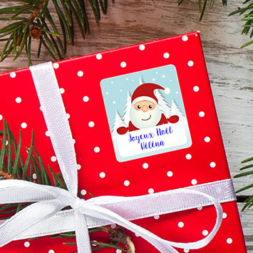 Lot de 6 étiquettes autocollantes Noël