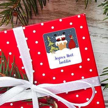 Lot de 6 étiquettes autocollantes Noël
