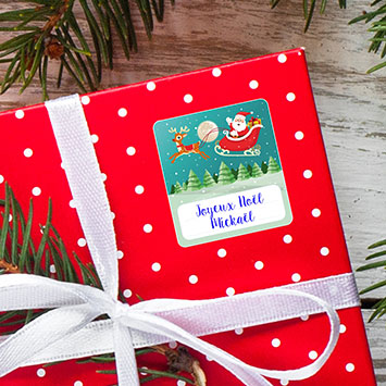 Lot de 6 étiquettes autocollantes Noël