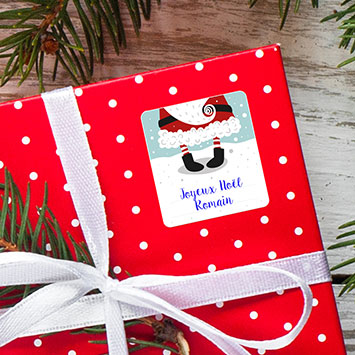 Lot de 6 étiquettes autocollantes Noël
