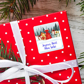 Lot de 6 étiquettes autocollantes Noël