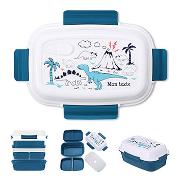 Lunch box bento isotherme personnalisée enfant - Dinosaures