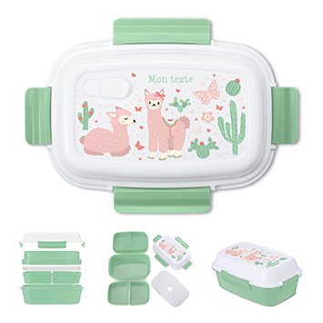 Lunch box bento isotherme personnalisée enfant - Lamas