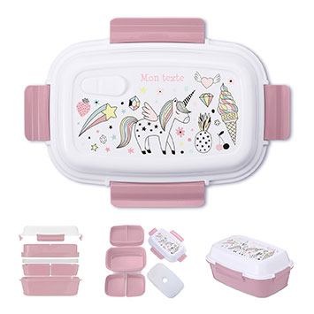 Lunch box bento isotherme personnalisée enfant - Licorne