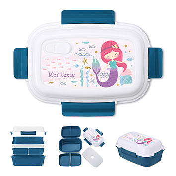 Lunch box bento isotherme personnalisée enfant - Sirène