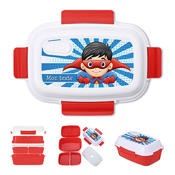 Lunch box bento isotherme personnalisée enfant - Super-héros