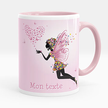 Mug - Tasse personnalisée - Fée coeur papillons
