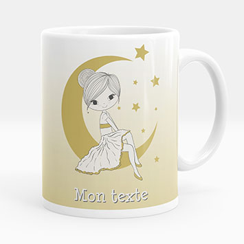 Mug - Tasse personnalisée - Fille lune