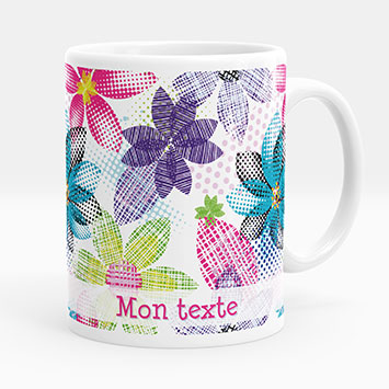 Mug - Tasse personnalisée - Fleurs multicolores