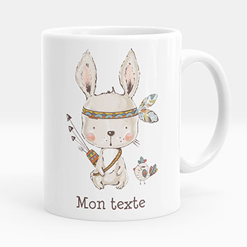 Mug - Tasse personnalisée - Lapin indien