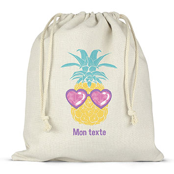 Sac lunch box à ficelles personnalisé - Ananas