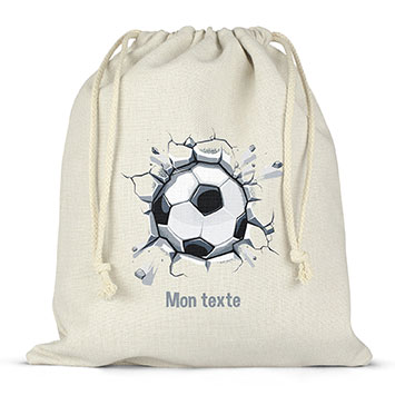 Sac lunch box à ficelles personnalisé - Ballon de foot